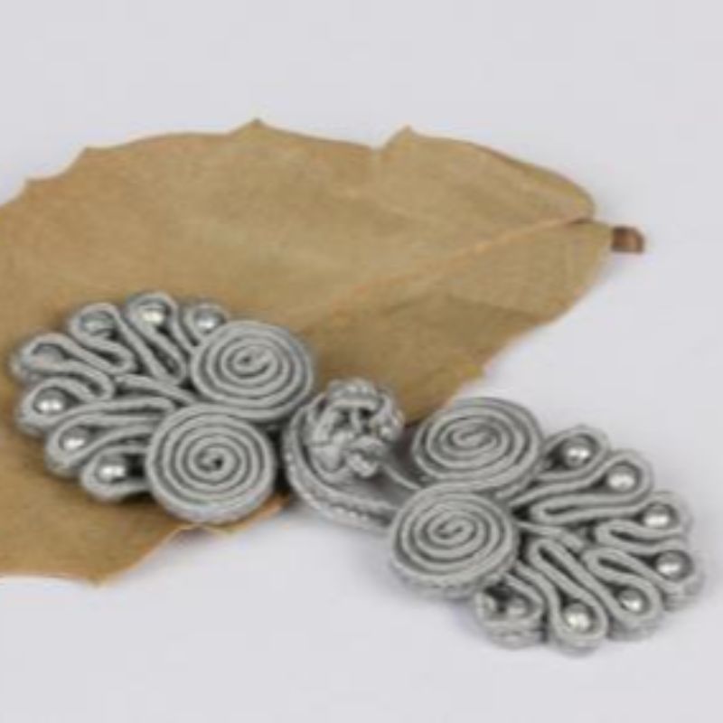 国潮 盘扣旗袍纽扣中式喜帖手工复古装饰灰色