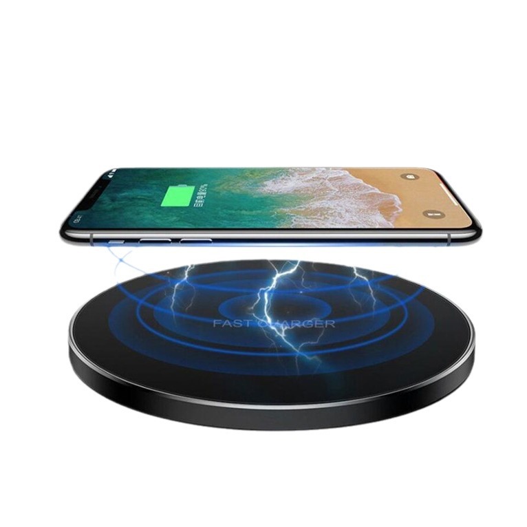 QI standard ultra-thin aluminum alloy fast charging wireless charger 15W mirror ultra-thin wireless charging mobile phone cross-border consignment Item Picture