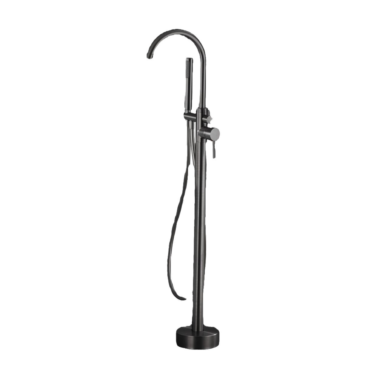 Cream-style all-copper floor-standing bathtub, faucet, standing faucet, column basin, cold and hot water can be used without drilling for shower Item Picture
