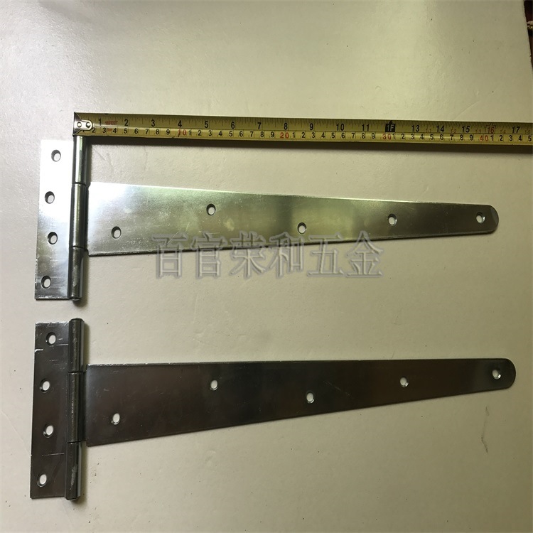 Ronghe thickened and lengthened galvanized T-shaped hinges, T-shaped triangular hinges, slotted bearing doors, 4-16 inches Specification drawing