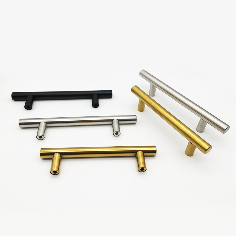 T-shaped handle, kitchen drawer door handle, round tube connection handle, cabinet door, cabinet handle, furniture stainless steel handle Application Scenario