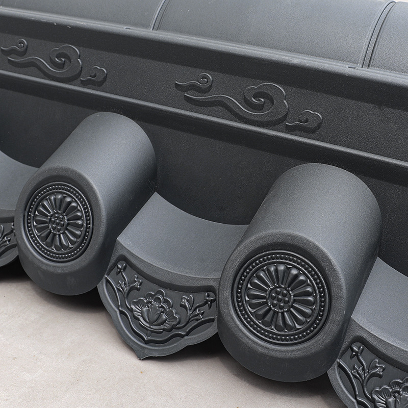 Menggute thick wide ridge double-sided tile for 24 walls, 2.8kg large wave integrated wall tile, thickened antique wall cap Application Scenario