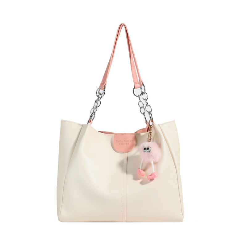 High-end large-capacity women's bag 2024 new style fashionable commuting single-shoulder bag with contrasting colors cross-border tote bag Item Picture
