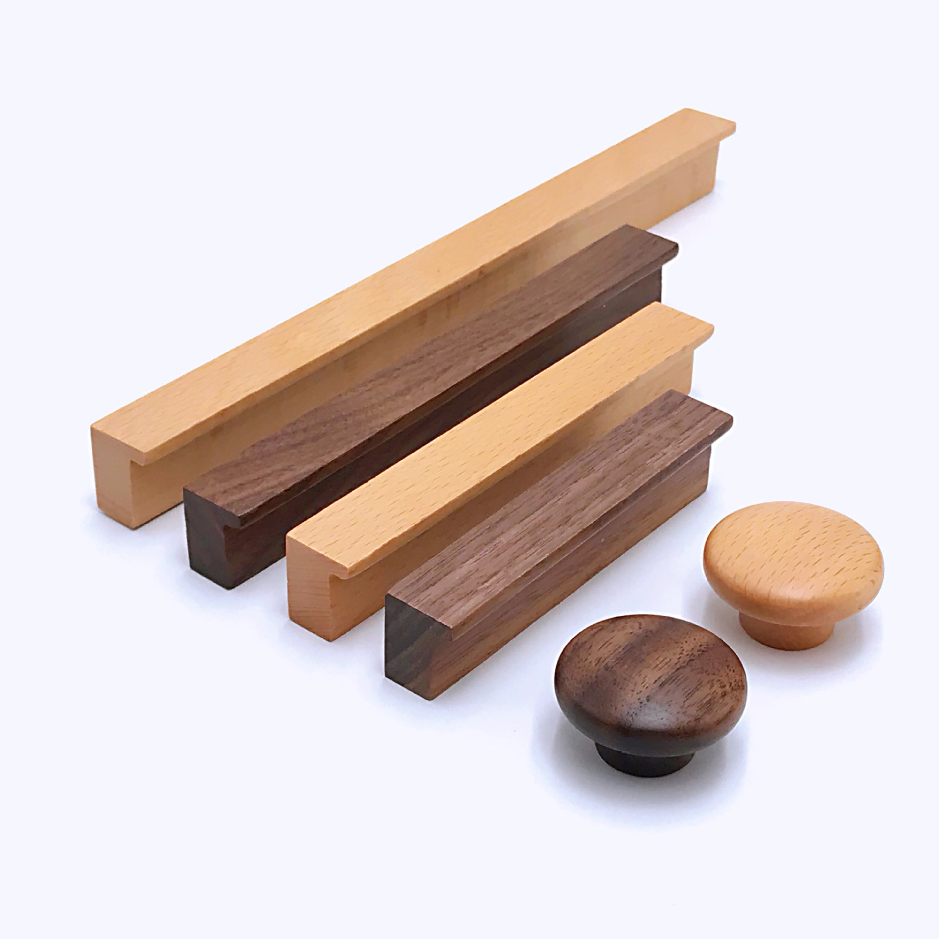 Nordic solid wood handles for cabinet and wardrobe doors, small handles, modern and simple wooden cabinet doors and drawer doors, wooden handles Item Picture