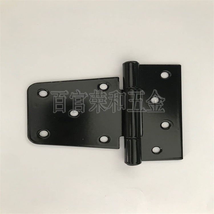 Ronghe Factory's new type of flat Angle hinge door and window hinge hinge slotted bearing door black paint 3.5-inch full figure