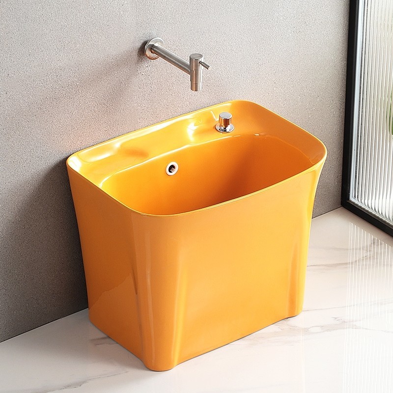 Ceramic colored mop sink, 2025 new model household balcony mop sink, floor-standing bathroom mop basin, outdoor Specification drawing