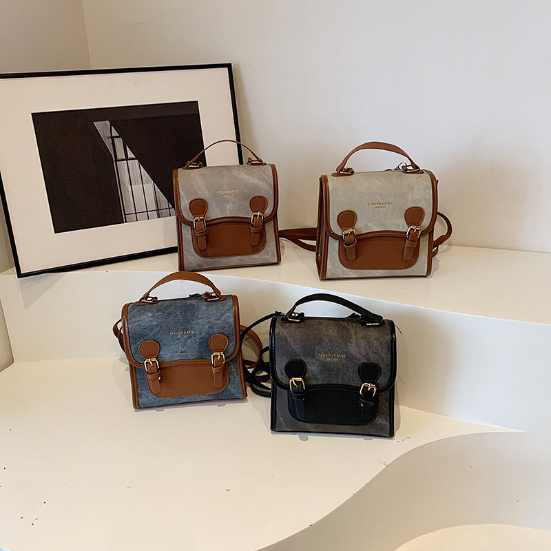 Retro and fashionable color-blocking backpack for women, new autumn 2024 trendy handbag, commuting single-shoulder crossbody bag, trendy Application Scenario