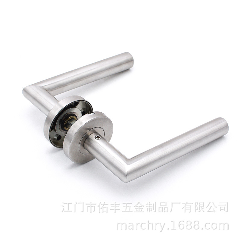 304 stainless steel round tube right-angle hollow L-shaped fireproof door handle, split wooden door handle, Jiangmen manufacturer in stock Specification drawing