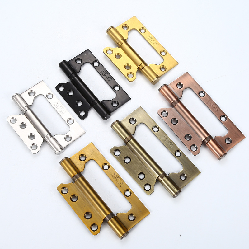 Stainless steel 4-inch and 5-inch mother and child hinges for home bedroom doors, and electroplated hinges for home bathroom doors without grooves Application Scenario