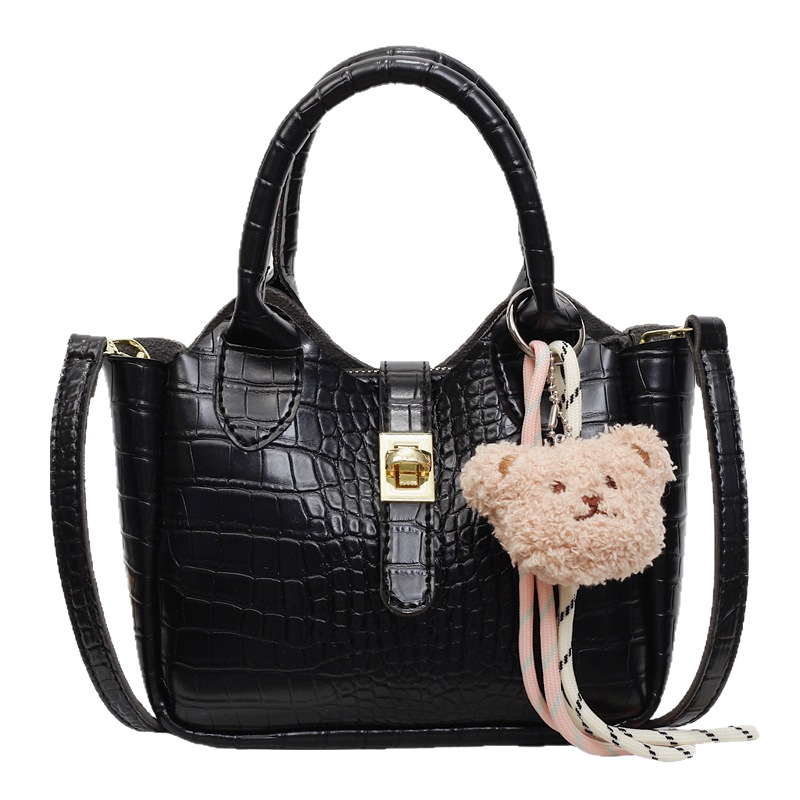Korean-style fashionable, versatile and simple hand-held bucket bag 2025 new style, exquisite and high-end crocodile pattern single-shoulder crossbody bag Item Picture