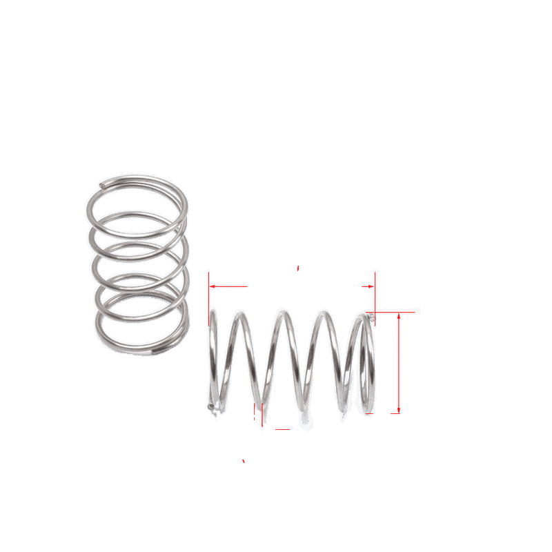 The small compression pressure of the spring shock absorber, the return spring of the compression spring, is made of yellow manganese steel wire with a diameter of 1.0mm and an outer diameter of 5-20mm Application Scenario