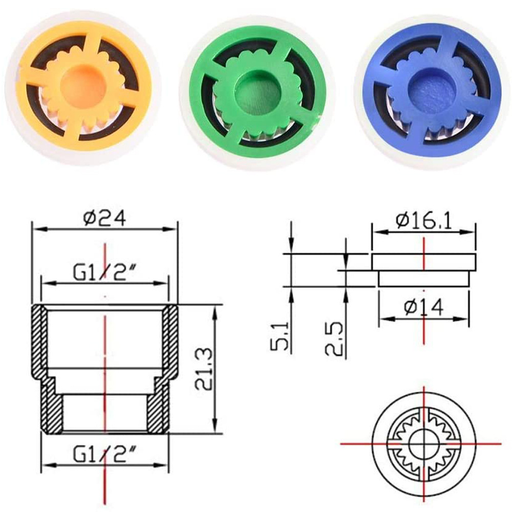 Cross-border showerhead flow joint, direct connector of inner and outer teeth of the spray gun, adapter valve, shower flow water-saving device Specification drawing