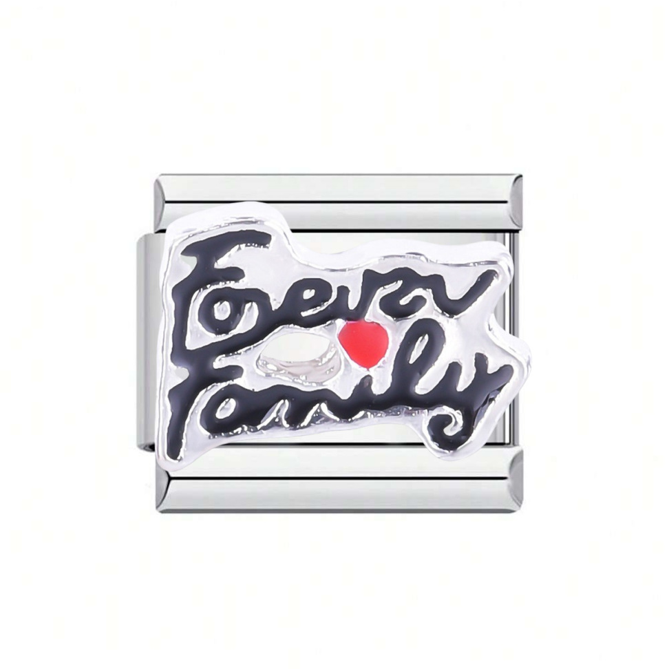 Cross-border best-selling English letter phrase "love" stainless steel Italian modular disassemblable bracelet DIY accessory undefined
