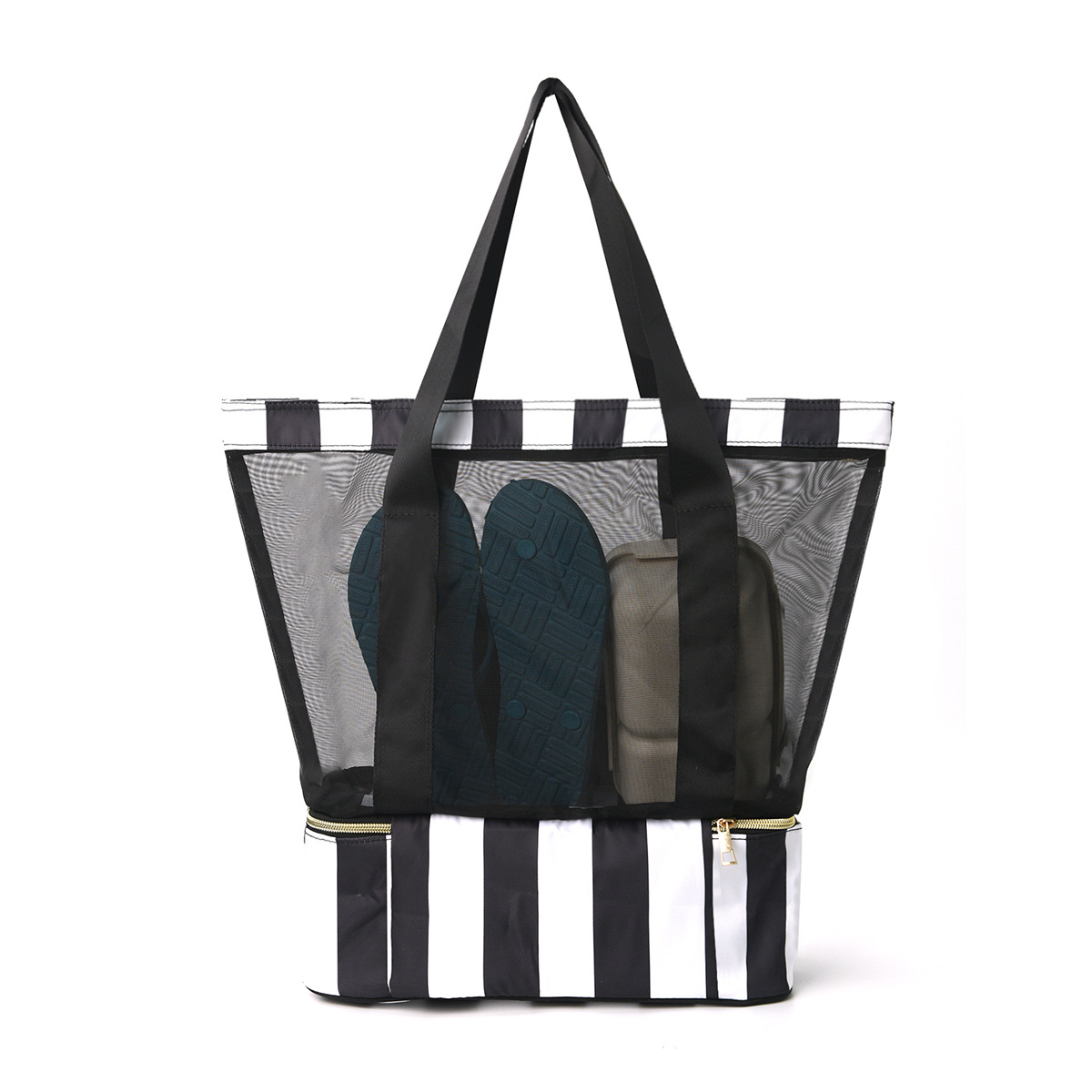 Customized cross-border double-layer beach bags, large-capacity portable swimming bags, travel hand-held beach bags, swimsuit storage bags Item Picture