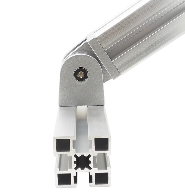 Factory direct sales of aluminum profile accessories: 20/30/40/45 series aluminum profile movable hinges with arbitrary Angle adjustment Item Picture