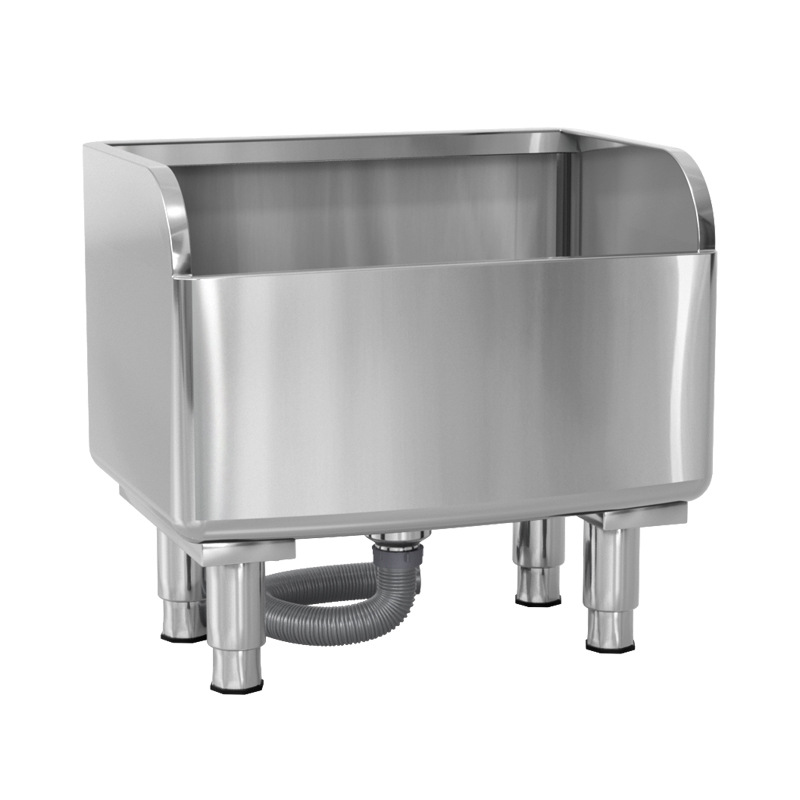 Rectangular raised anti-overflow mop sink, mop sink, new stainless steel mop sink for household balcony mop washing water Item Picture