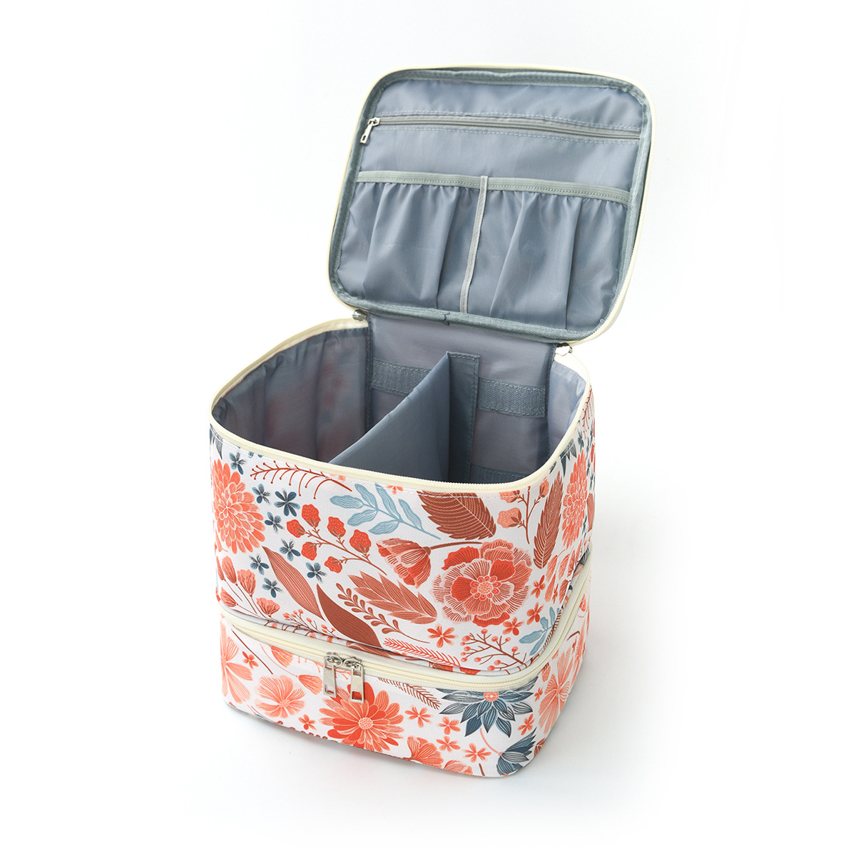 Feihong Cross-border's new nail polish makeup bag, large-capacity casual toiletries bag, high appearance level, double-layer portable storage bag Specification drawing