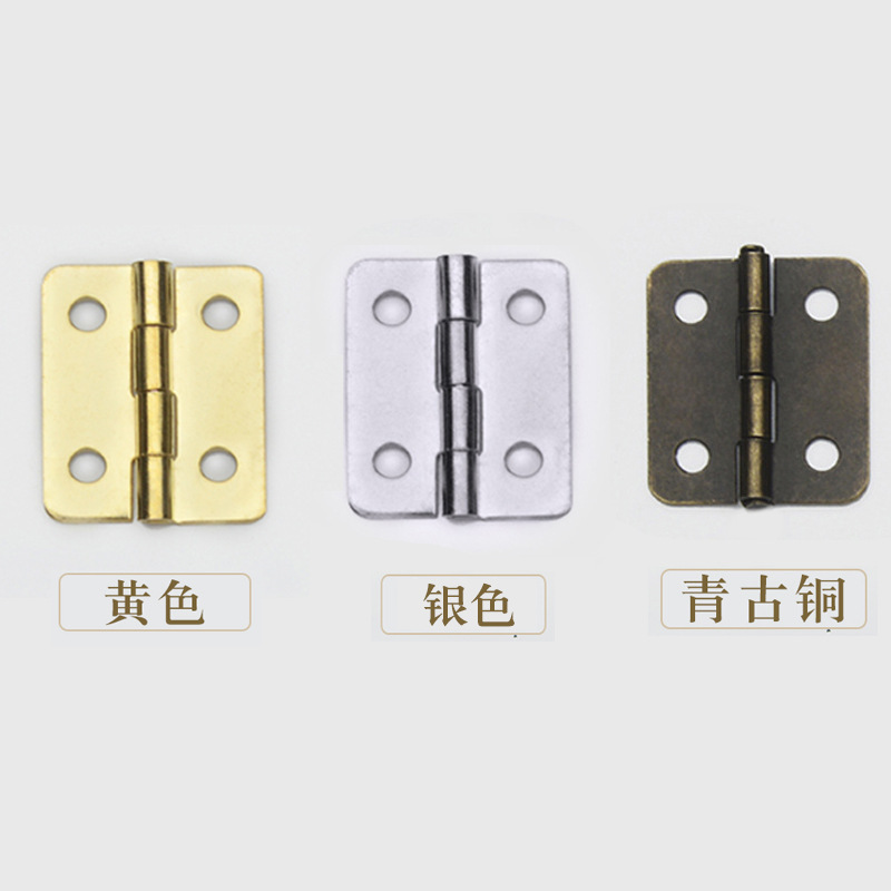 Mini and micro hinges, 6-point rounded corner iron hinges, jewelry boxes, boxes, wooden boxes, hinges, hardware accessories wholesale Specification drawing