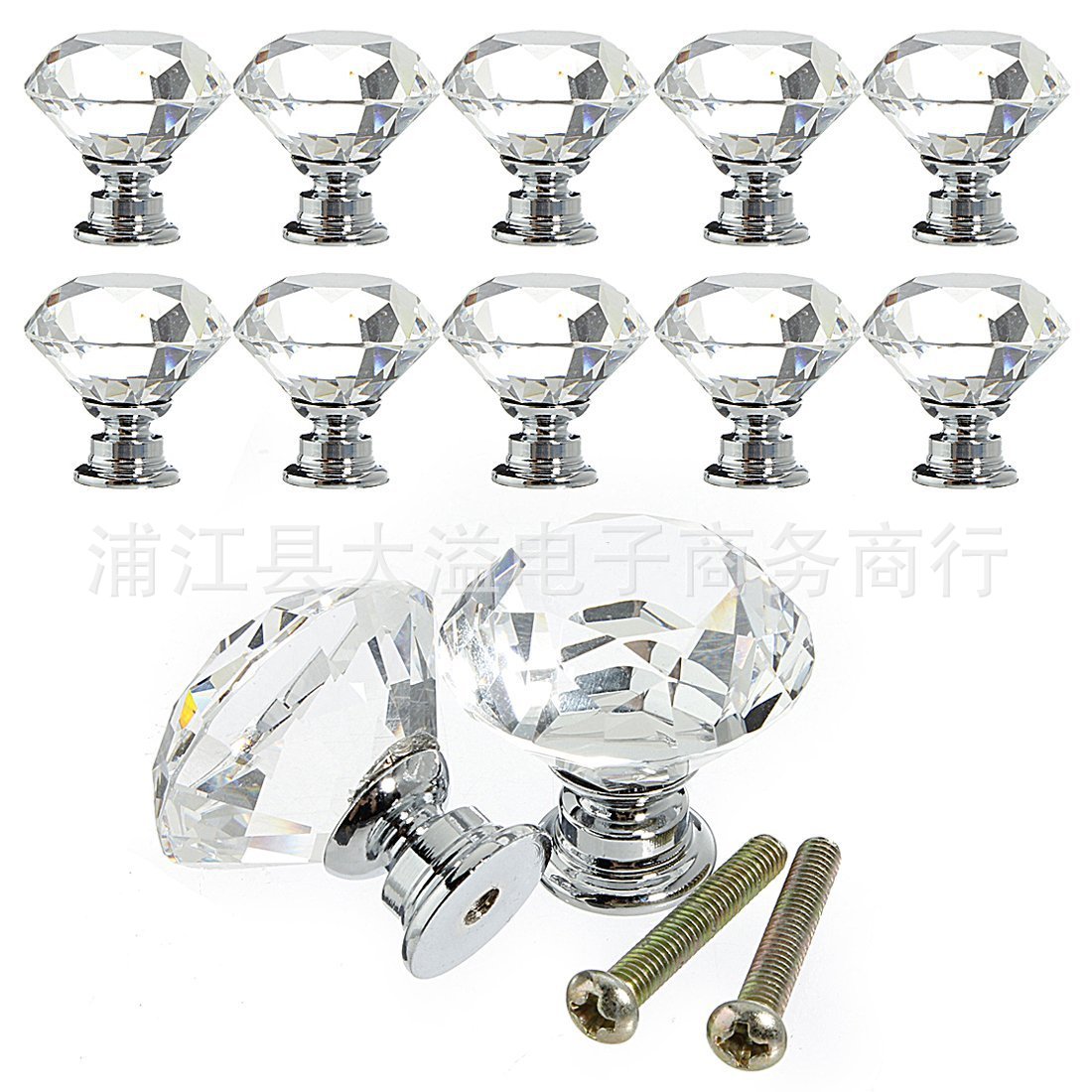 Factory wholesale crystal handles, drawer handles, spherical handles, single-hole diamond handles, 30mm Specification drawing