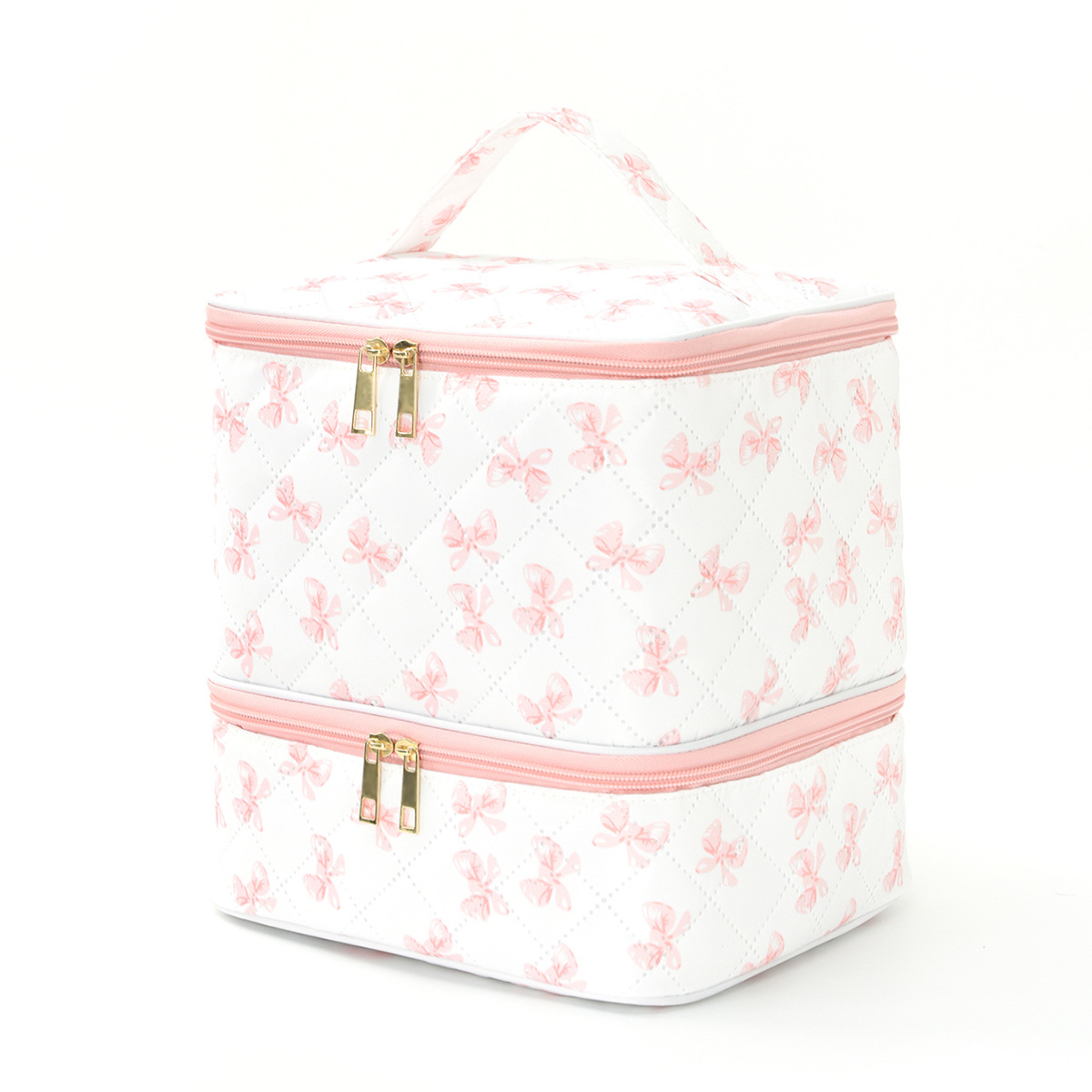 Feihong Cross-border's new nail polish makeup bag, portable large-capacity double-layer toiletries bag, high appearance level and simple storage bag Specification drawing