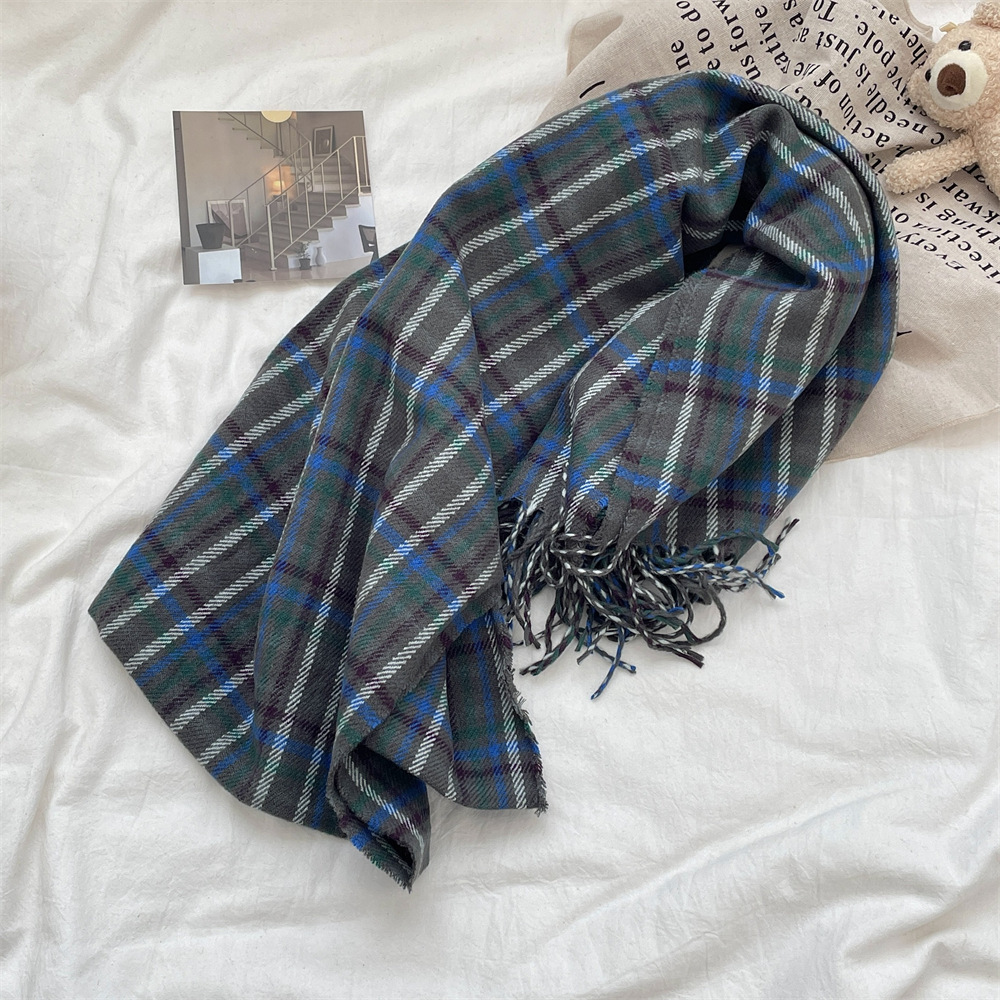 111173 Winter Warmth Flow Sugezi Korean-style scarf in gray and blue couple's neck, a versatile bike windproof style Specification drawing