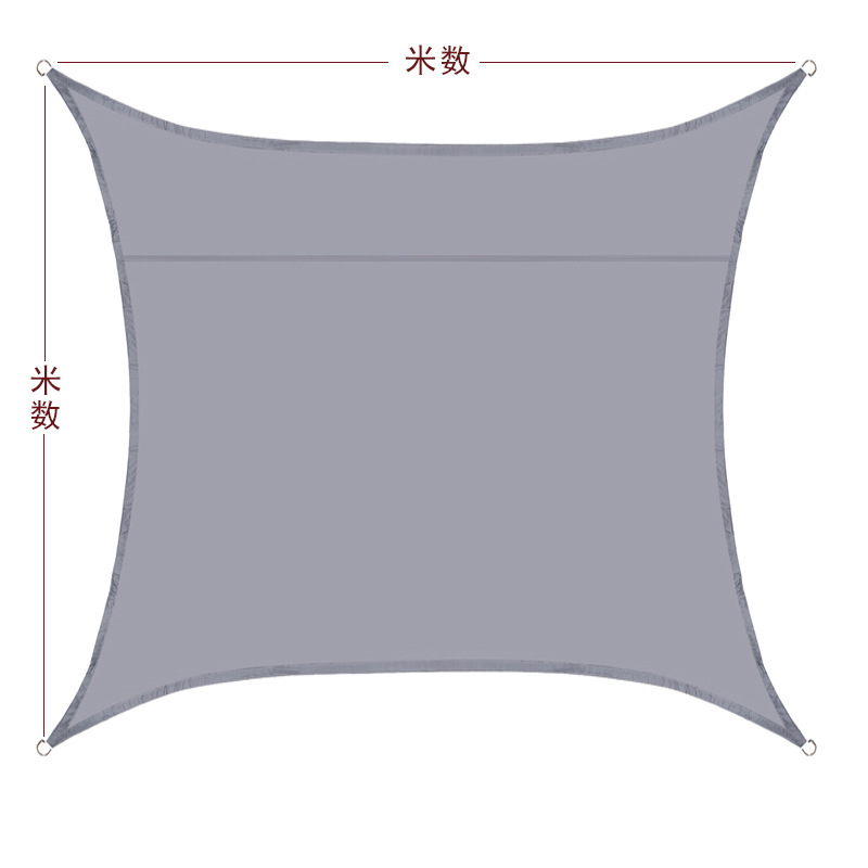Square 3* 3-meter sunshade sail garden swimming pool outdoor courtyard Oxford fabric waterproof and UV-resistant sunshade net Item Picture