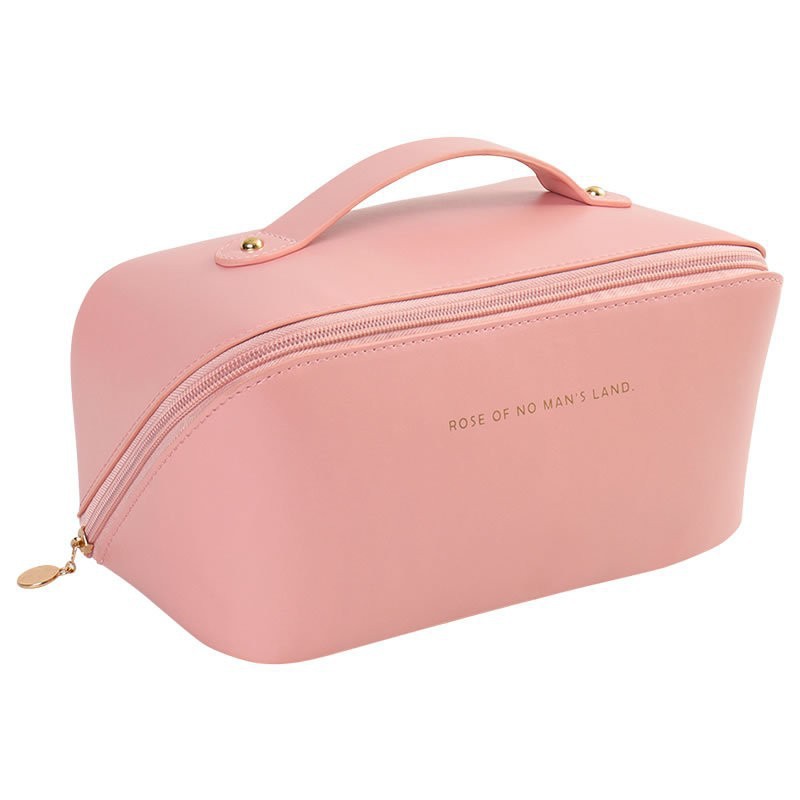 Cross-border hot pu leather makeup bag, multi-functional checkerboard pillow bag, large-capacity waterproof travel portable toiletry bag Item Picture