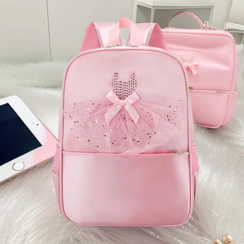Feihong Cross-border Children's Double-shoulder Dance Schoolbag, Dance Backpack, Dance Bag, Girls' Ballet Bag, Dance Costume Storage Bag full figure