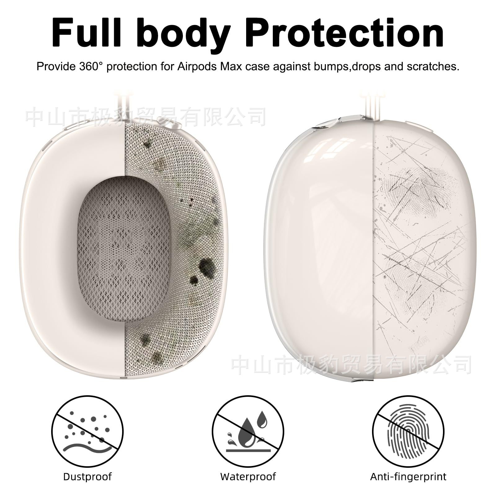 airpodsmax protective case, Apple Bluetooth earphone silicone case, over-ear transparent TPU ear cup protective case Item Picture