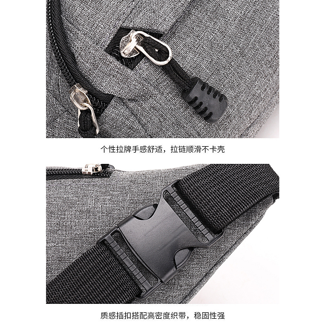 Men's Oxford cloth waist bag manufacturer wholesale wear-resistant outdoor sports chest bags, men's and women's fashionable crossbody bags details Picture