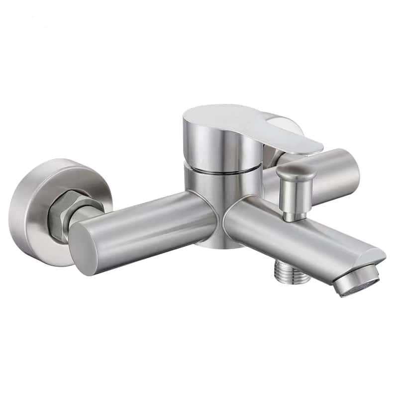 304 stainless steel pearl three-in-one shower faucet, rear-end brushed cold and hot mixed water three-in-one valve bathtub shower faucet Item Picture