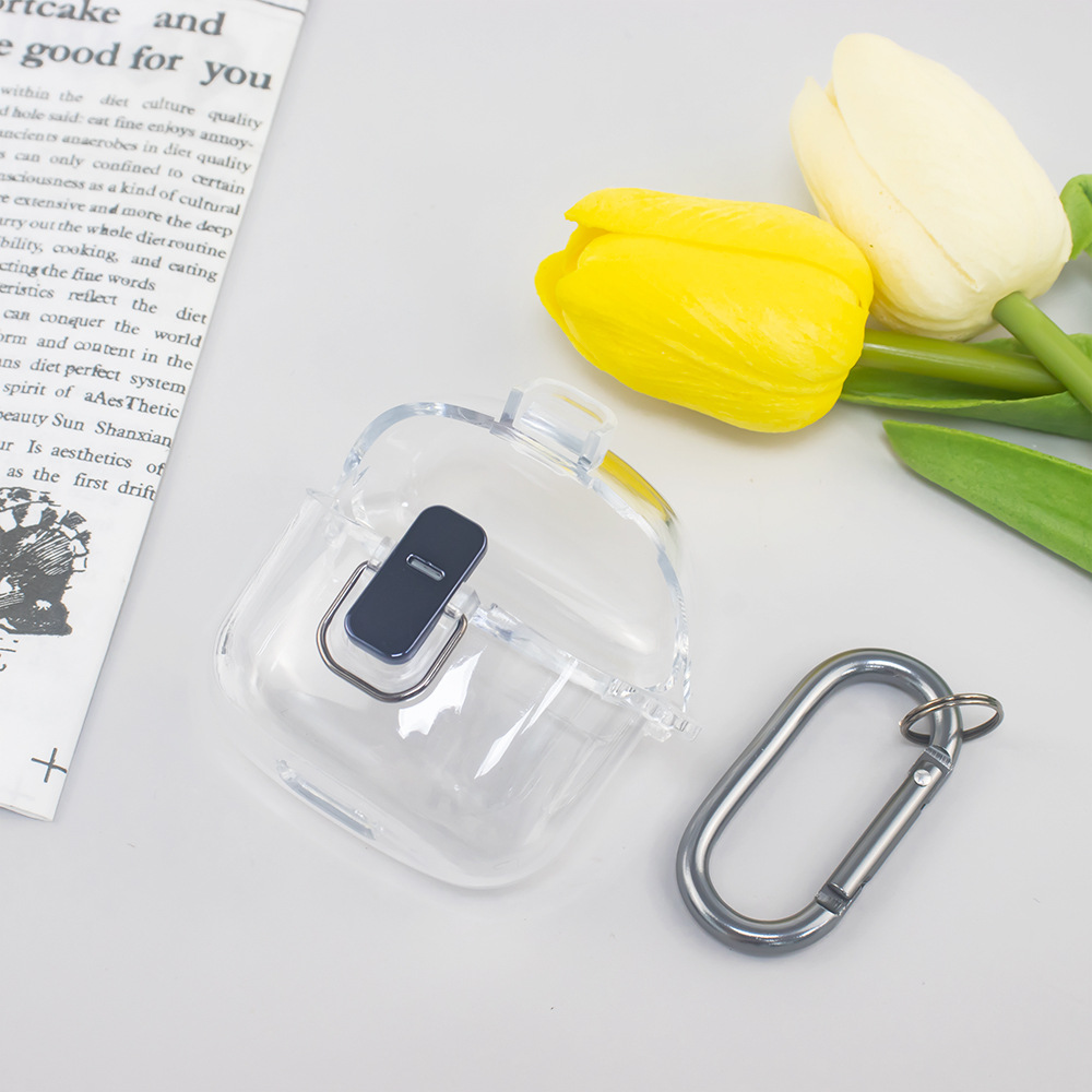 Suitable for JBL Tune Flex Bluetooth headphone case, PC switch, shockproof, transparent and simple shell, dust-proof storage Specification drawing