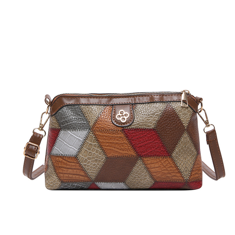 Ethnic style design women's bag, color-blocking and color-matching crossbody bag, new 2024 autumn and winter mobile phone bag, casual single-shoulder bag Item Picture