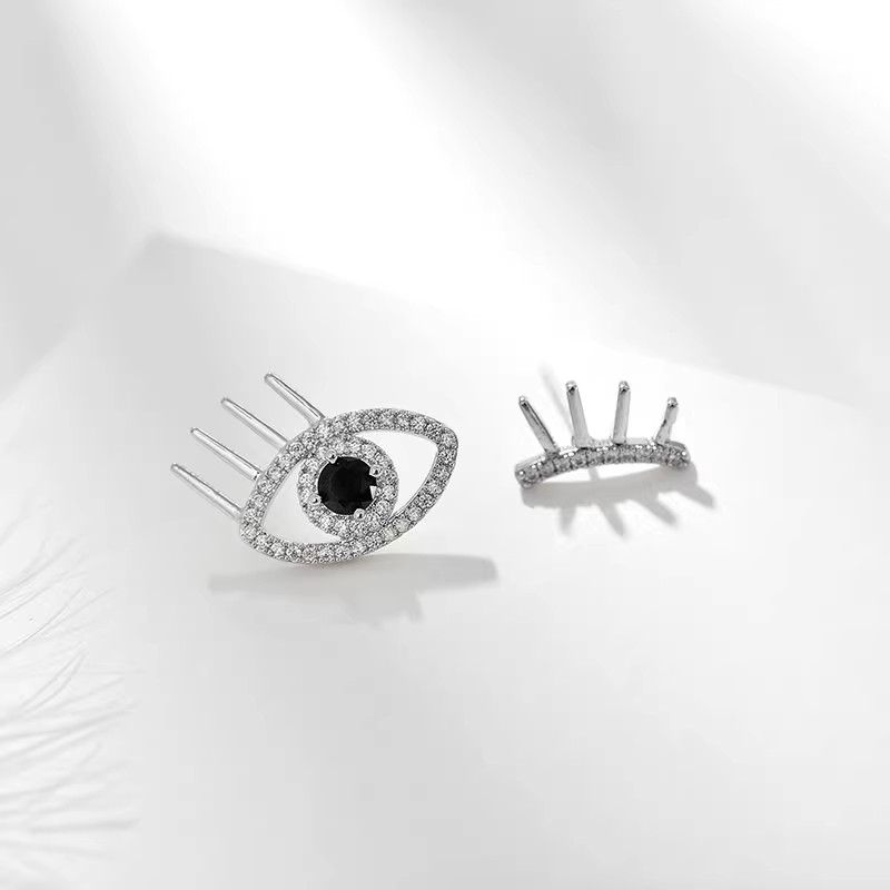 Xuhui brand exquisite and light luxury copper plated with real gold and zirconia 925 silver stud earrings, fashionable and elegant details Picture