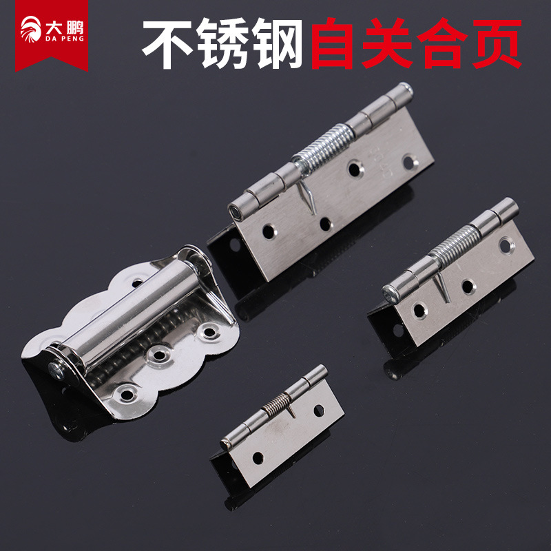 Stainless steel self-closing hinges, spring hinges, automatic reset and rebound door closing devices, screen doors and Windows, butterfly hinges full figure