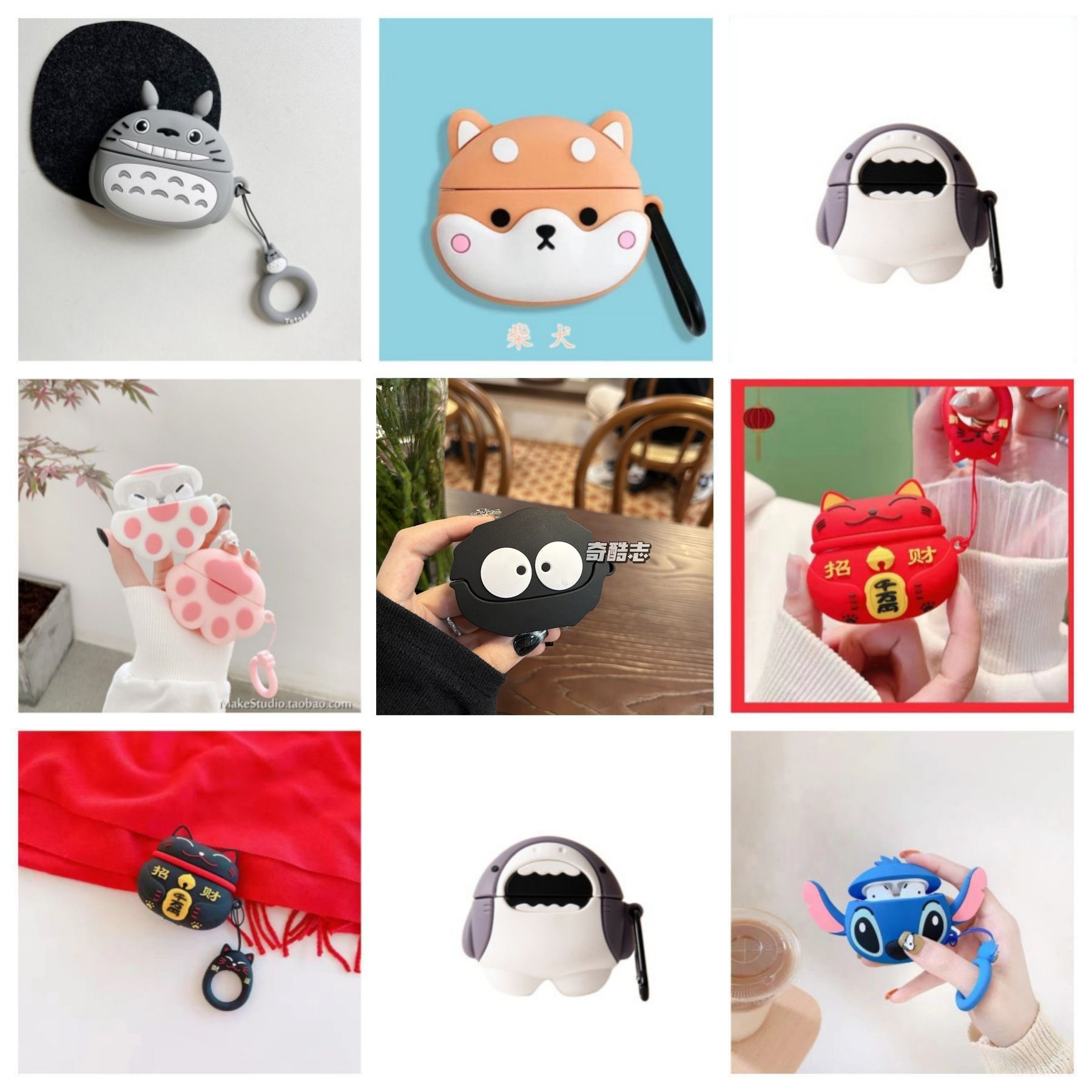 Cute anti-drop case for JBL WAVE 200TWS Bluetooth headphones with cartoon silicone soft shell and WAVE BEAM2 full figure