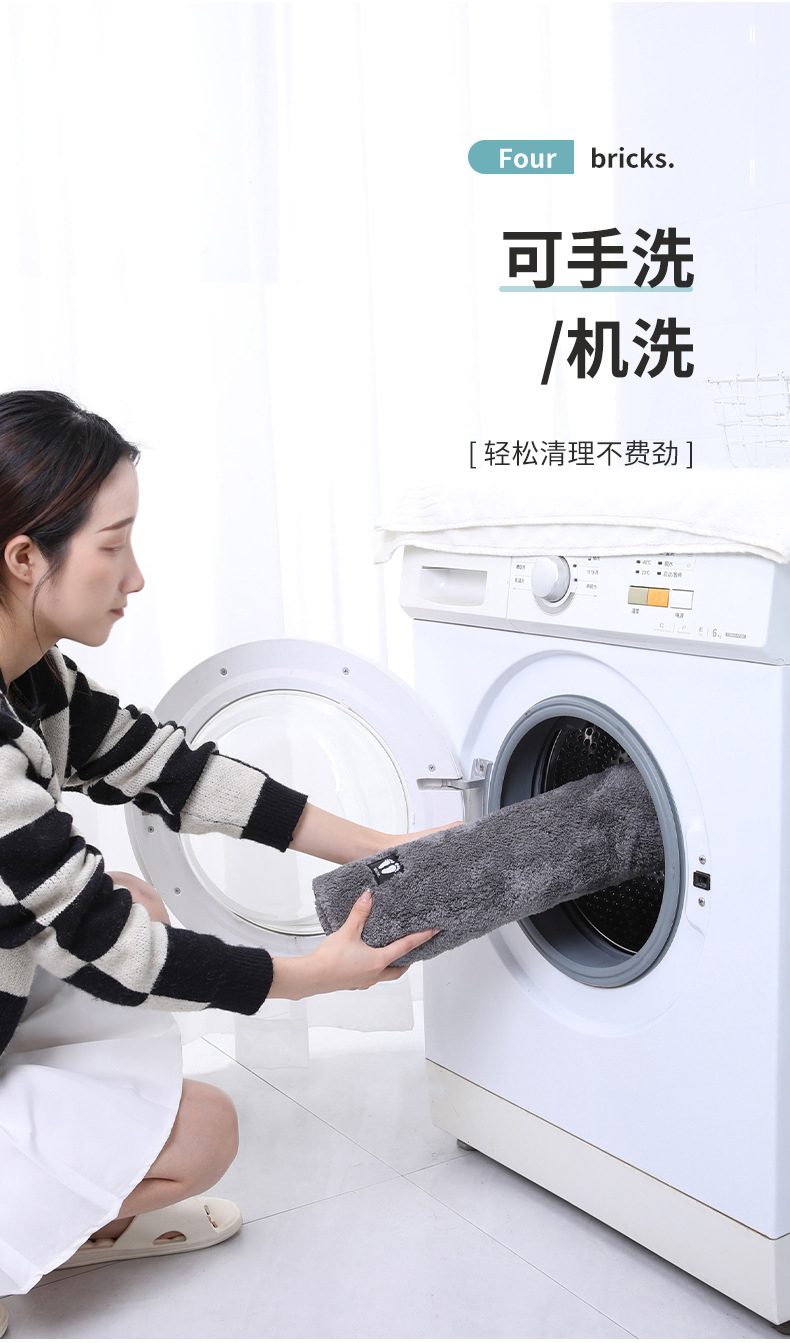 简约纯色毛绒地垫 浴室门口防滑地垫 纯色仿羊绒地垫 经典脚丫标浴室垫 吸水防滑浴室地垫详情11