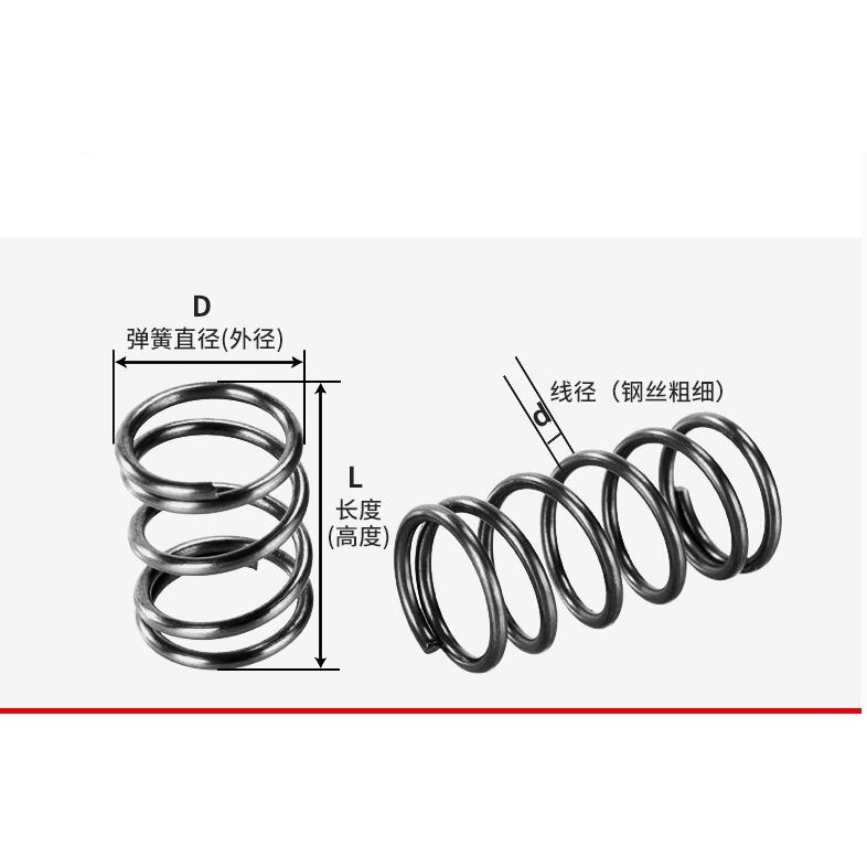 Large and small spring compression spring, compression pressure spring shock absorption return position, Y-shaped spring wire diameter 0.2-5.0mm Item Picture