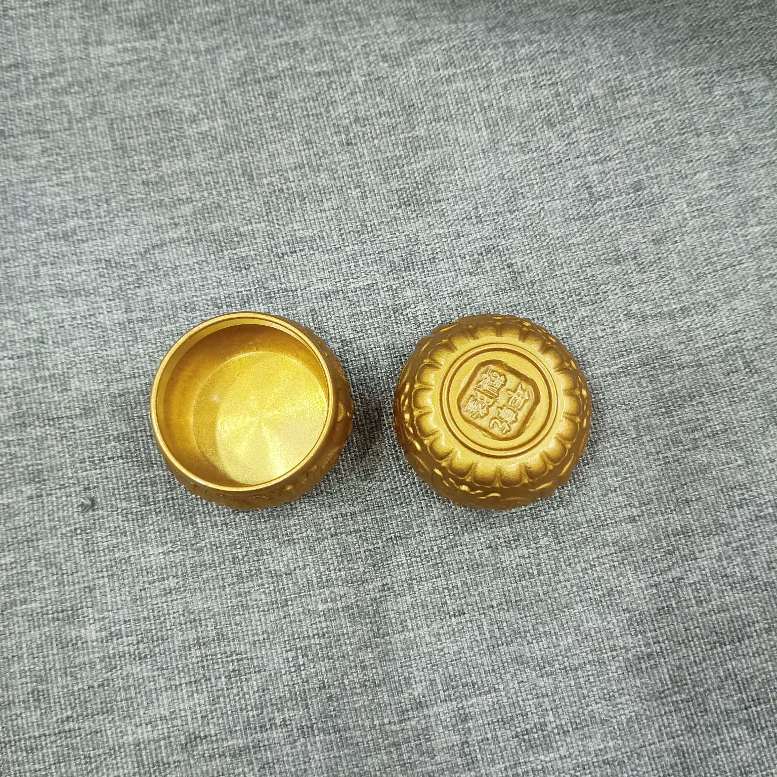 Zhonggong Handicrafts, Gifts, Ornaments, Treasure Basin, Double Fish Gold, small size, 04 cm detail image 6