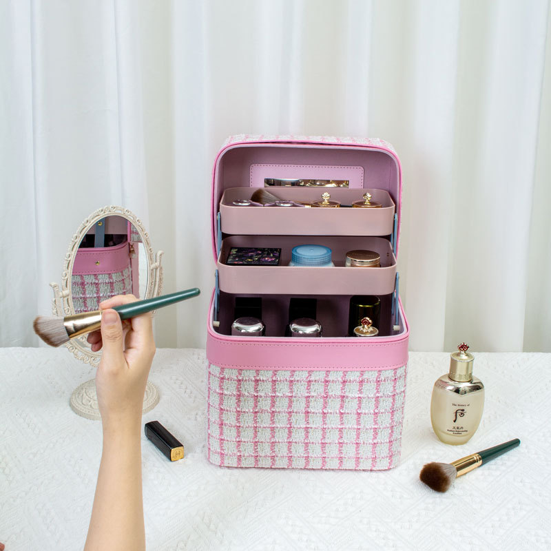 Xiaoxiangfeng makeup box, large-capacity multi-functional makeup bag, travel suitcase, desktop storage box, souvenir details Picture