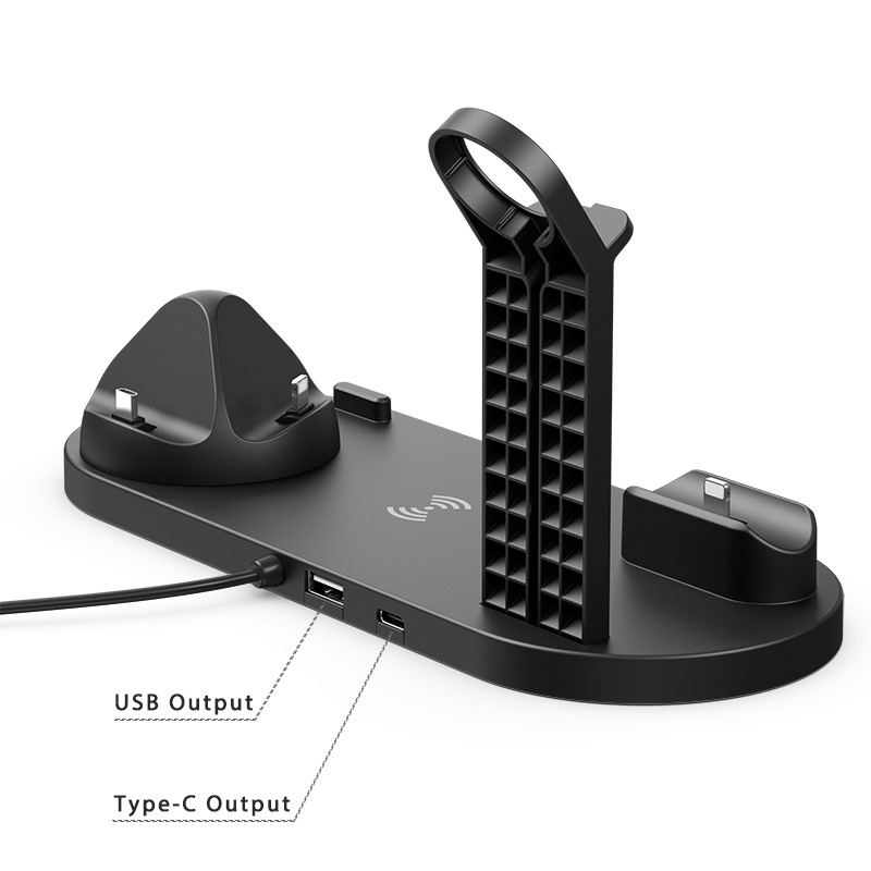Cross-border bestseller: Mobile phone wireless charger, earphone charging dock, watch stand, multi-functional wireless charger - all in one Specification drawing