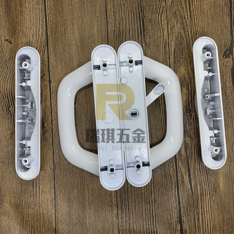 Double-sided luxury butt-lock sliding door lock, wardrobe double-opening sliding door, kitchen partition, balcony handle lock, large handle details Picture
