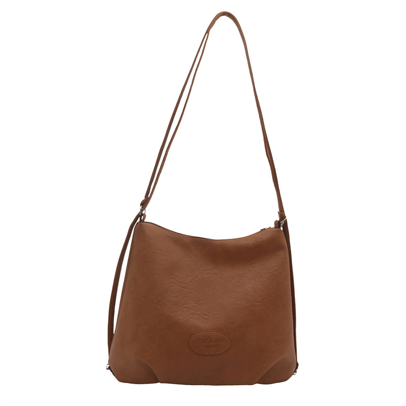 Popular casual 2024 retro new large-capacity commuting solid color trendy multi-functional backpack single-shoulder tote women's bag Item Picture