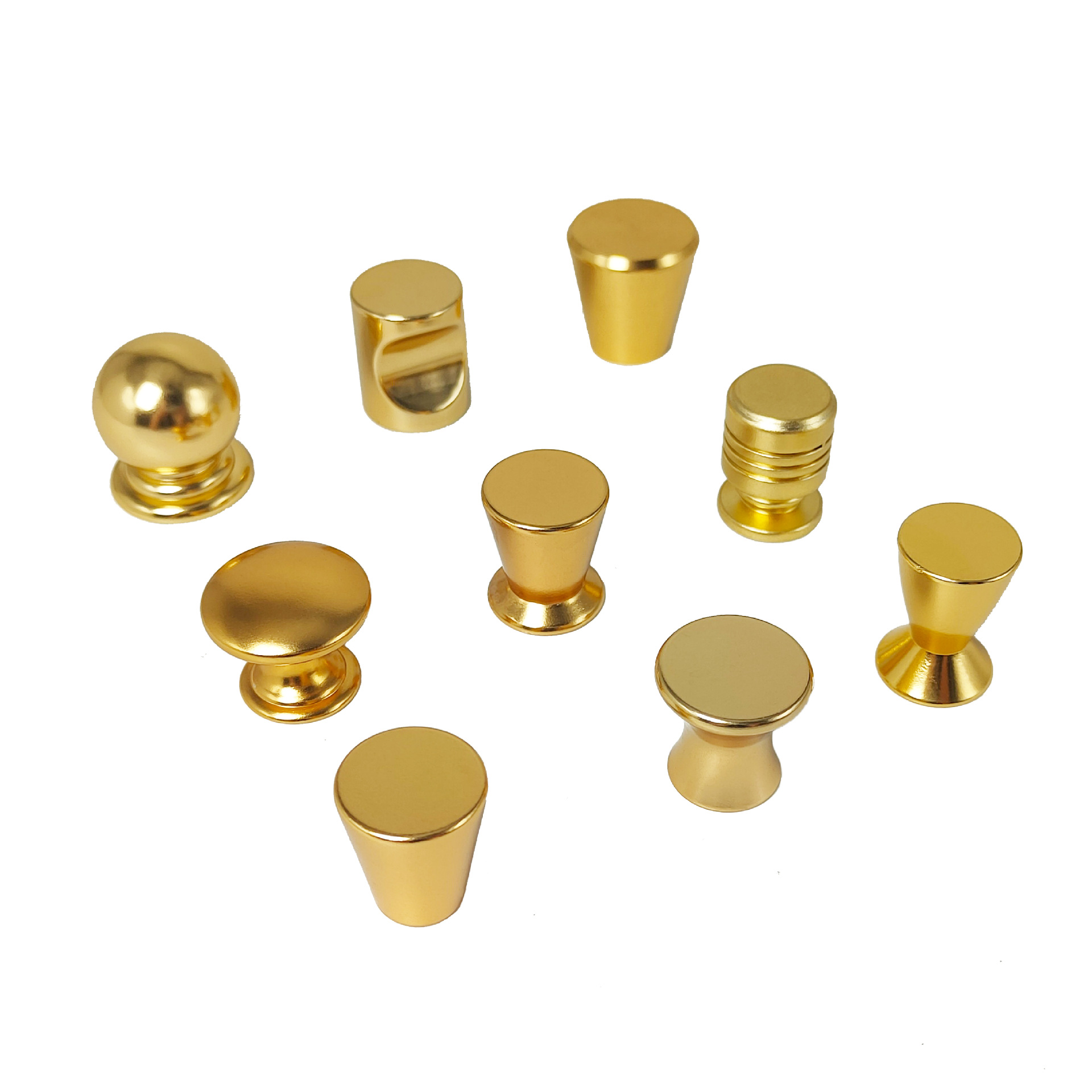 Single-hole handle, simple black round cabinet drawer, solid space aluminum handle, aluminum alloy gold small handle Item Picture