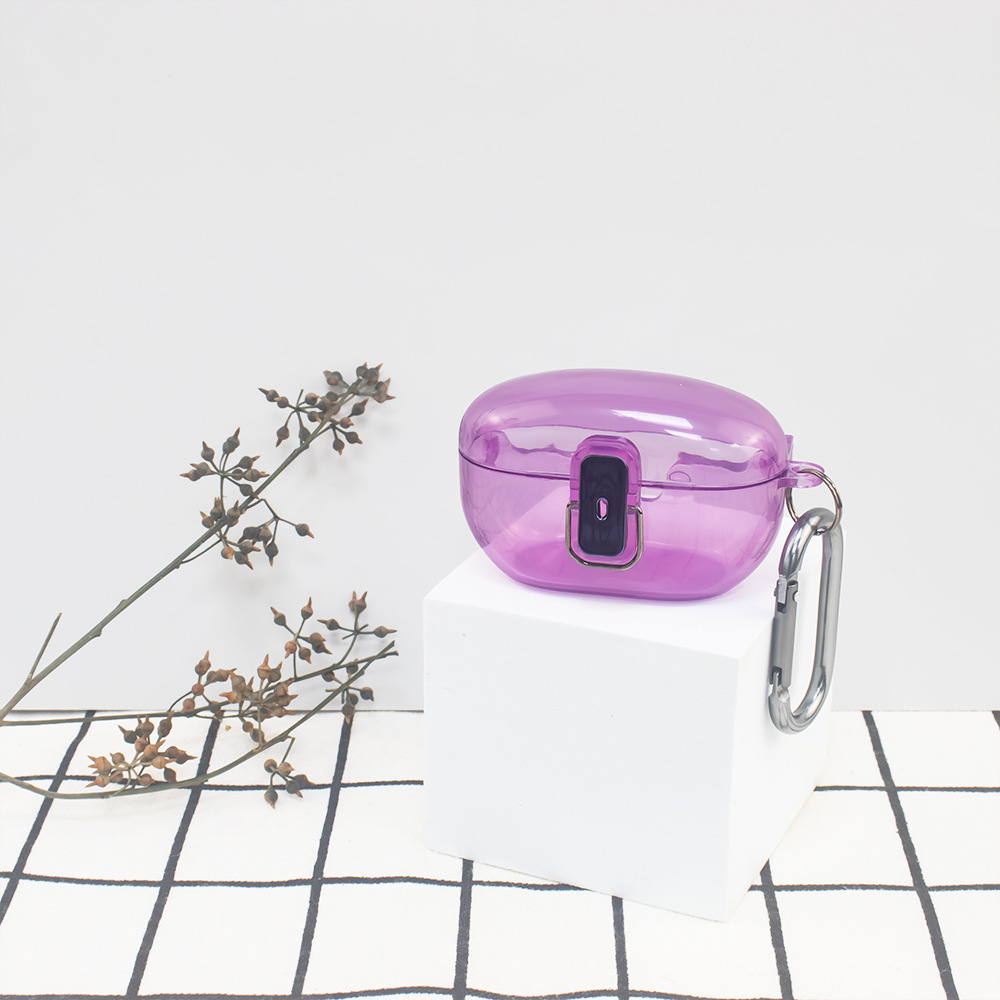 Suitable for Sony WF-1000XM5 Bluetooth earphone case with switch, transparent solid color anti-drop hard shell Specification drawing