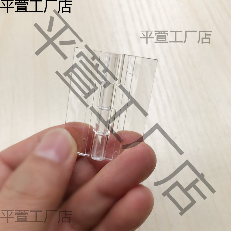 The acrylic transparent hinge is strong and won't break. The hinge is made of organic self-adhesive for the door hinge cover, flip page and folding leaf Specification drawing
