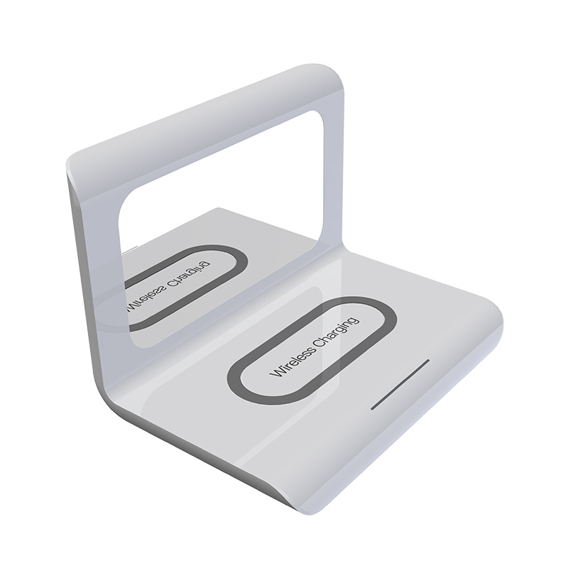 Desktop alarm clock, wireless charger, multi-functional charger, clock function, three-in-one clock, wireless charging, cross-border Item Picture