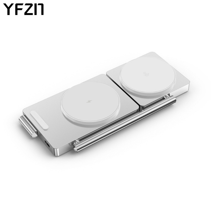 High-quality 30W folding magnetic three-in-one wireless charger, zinc alloy qi2 certified watch, 5W fast charging Item Picture