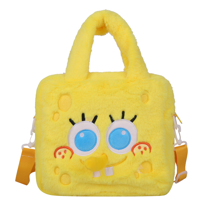 Cute SpongeBob plush bag, girl cartoon Pie, Big Star single-shoulder crossbody bag, Kiki Titi handbag, tote bag Item Picture