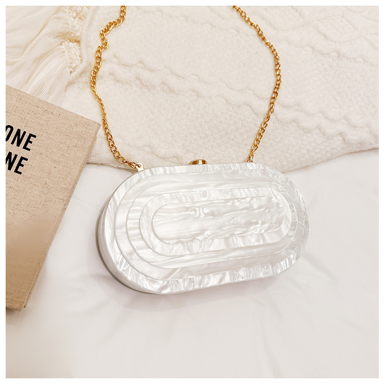 2025 Summer Cross-border Direct Sales Dinner Bag: Retro European and American patchwork bag, trendy acrylic bag, single-shoulder chain bag Item Picture
